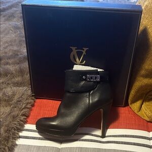 Vince Camuto Black Heeled Ankle Boots